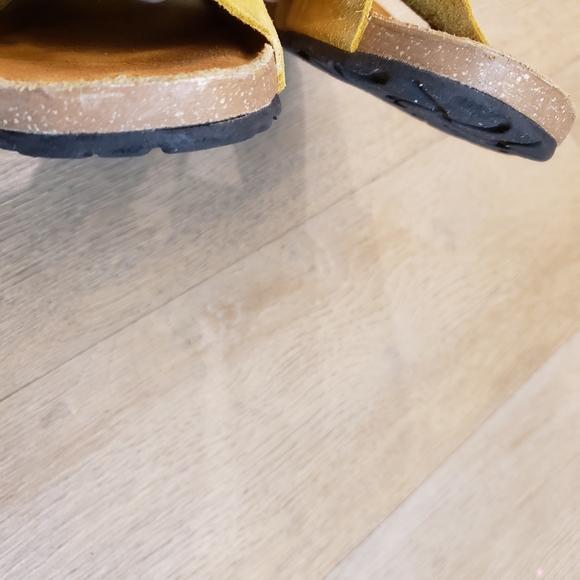 Marina Luna Mustard Yellow Suede Leather Mules - Picture 8 of 9